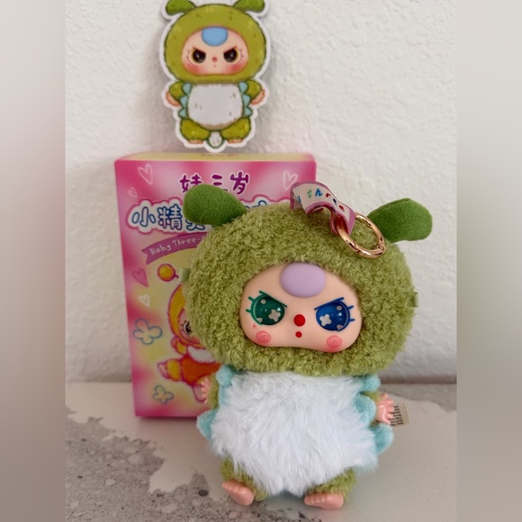Baby Three Accessories - BABY THREE Caterpillar Special Eyes Green Plush Bag Charm NWT